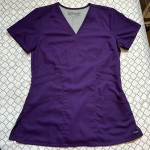 Greys anatomy scrub top in purple size SMALL